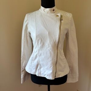 **ANN TAYLOR* White x Gold Long Sleeve Jacket Size 0